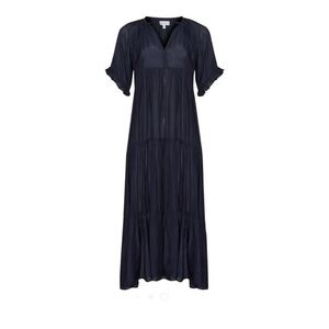 NAUDIC Navy MIDI Short Sleeves Dress Size 10